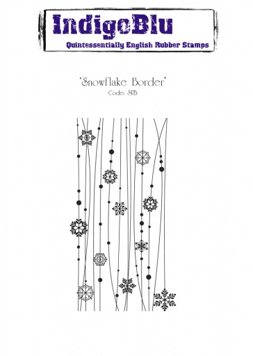 Snowflake Borders A6 Red Rubber Stamp